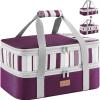 Lifewit Insulated Double Casserole Carrier Thermal Lunch Tote for Potluck Parties, Picnic, Beach, Fits 9 x 13 Inches Casserole Dish, Expandable by Mid Zipper, Grey(Purple)