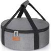 Lifewit Insulated Double Decker Round Casserole Carrier, Portable Pie Carrier Bag for Hot or Cold Food, Fits 12.5″ Baking Dish, Thermal Lunch Tote for Potluck Parties, Picnic and Cookouts, Grey(Gray)