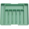 Lifewit Large Silverware Drawer Organizer, Expandable Utensil Tray for Kitchen, BPA Free Flatware and Cutlery Holder, Adjustable Plastic Storage for Spoons Forks Knives, Large, Black(Green)