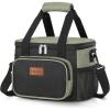 Lifewit Medium Lunch Bag Insulated Lunch Box Soft Cooler Cooling Tote for Adult Men Women, Dark Gray 12-Can (9L)(Black/Green)