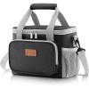 Lifewit Medium Lunch Bag Insulated Lunch Box Soft Cooler Cooling Tote for Adult Men Women, Dark Gray 12-Can (9L)(Gray & Black)