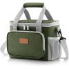 Lifewit Medium Lunch Bag Insulated Lunch Box Soft Cooler Cooling Tote for Adult Men Women, Dark Gray 12-Can (9L)(Gray & Green)