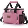 Lifewit Medium Lunch Bag Insulated Lunch Box Soft Cooler Cooling Tote for Adult Men Women, Dark Gray 12-Can (9L)(Pink)