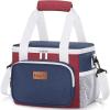 Lifewit Medium Lunch Bag Insulated Lunch Box Soft Cooler Cooling Tote for Adult Men Women, Dark Gray 12-Can (9L)(White & Red & Blue)