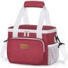 Lifewit Medium Lunch Bag Insulated Lunch Box Soft Cooler Cooling Tote for Adult Men Women, Dark Gray 12-Can (9L)(White/Red)
