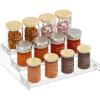 Lifewit Plastic 2 Pack 3-Tier Spice Rack, Clear Spice Organization for Cabinet, Counter, Organizer Shelf for Condiment, Seasoning, Syrup, Liquor, Medicine and Perfume for Kitchen, Pantry, Bar, Bath(Clear)
