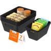 Lifewit Plastic Storage Basket, 7 Pack Stackable Storage Bins for Organizing, Multi Size Open Containers for Shelving, Pantry, Office and Cabinet, 5 Large and 2 Small Size, Black(Black)