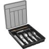 Lifewit Silverware Organizer with Lid, Covered Utensil Tray for Kitchen Drawer and Countertop, Plastic Cutlery and Flatware Storage Box for Spoons Forks Knives Holder Case, 6 Compartments, Black(Black)