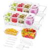 Lifewit Taco Bar Serving Set for Party with 5 Containers(2.5 Cup) & Components, Large Ice Chilled Condiment Caddy Organizer, Garnish Serving Tray Platter for Mimosa Bar Accessories, Fruit, Salad, Food(2)