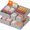 Lifewit Underwear Drawer Organizer for Closet 12 Pack, 3 Sizes Dresser Organizer Dividers, Deep Fabric Foldable Drawer Storage Organizer Bins for Clothes, Sock, Bra, Lingerie, Undies(Light Gray)