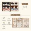Lifewit 2-layer Jewelry Box for 6 Slots Sunglasses Organizer, Storage for Bracelet, Necklace, ring, Multiple Eyeglasses Display Case for Women Girl, Gift Idea, Creamy White(Creamy White)
