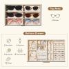 Lifewit 2-layer Jewelry Box for 6 Slots Sunglasses Organizer, Storage for Bracelet, Necklace, ring, Multiple Eyeglasses Display Case for Women Girl, Gift Idea, Creamy White(Chic Black)