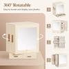 Lifewit Jewelry Box 360° Rotating, Large Adjustable Angle Mirror, Jewelry Storage Case with 6 Drawers, Open Design, Jewelry Organizer for Ring Necklace Earring Bracelet, Great Gift, Creamy White(Creamy White)