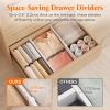 Lifewit 5″ Tall 9 Pack Deep Drawer Dividers, 11.5-18.5″ Expandable Drawer Divider for Clothes, White Dresser Drawer Storage Organizers, Clothing Drawers Separators for Dresser, Kitchen, Bedroom(6)