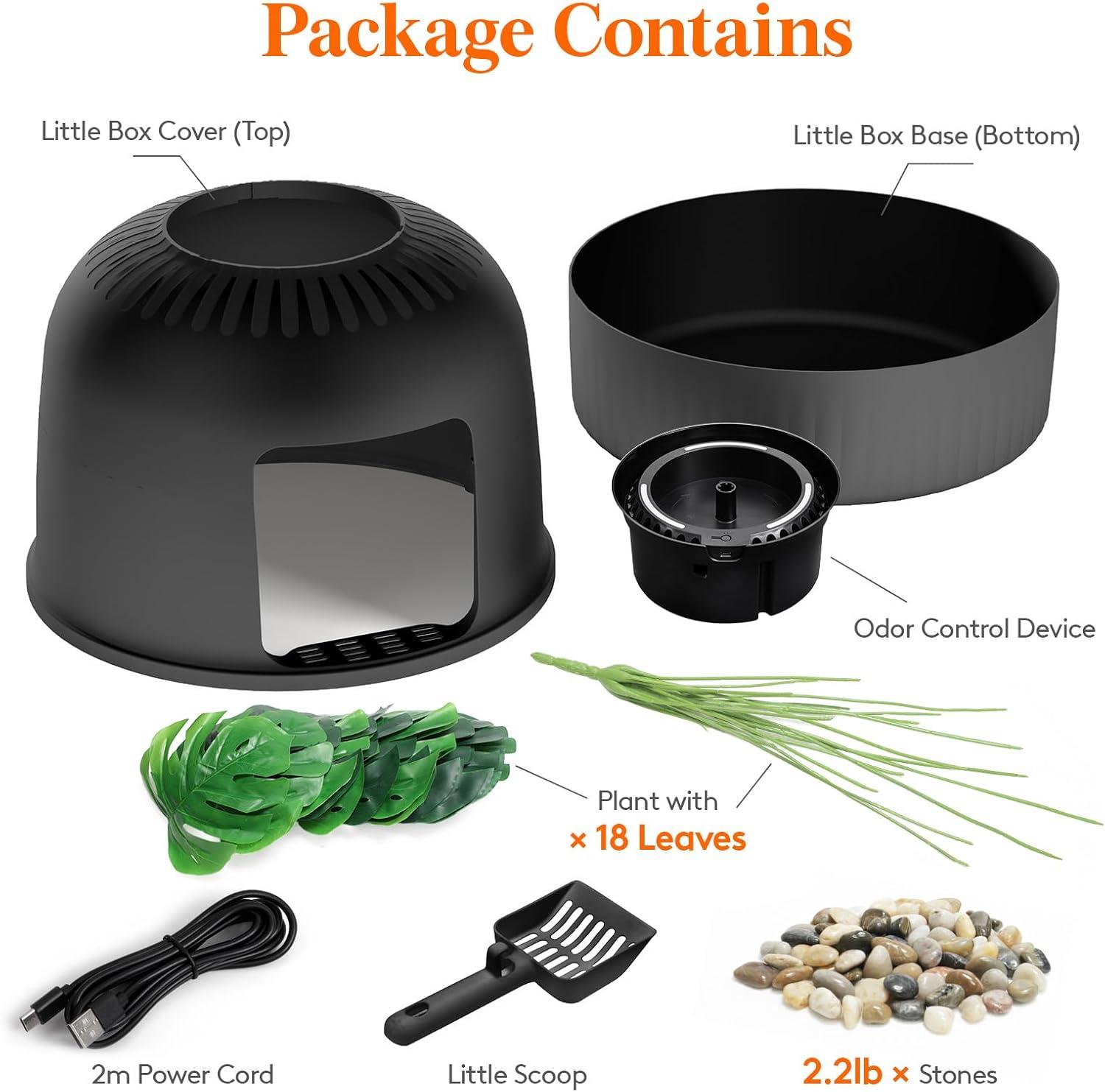 imageLifewit Litter Box Cat with Faux Plant ampamp Scoop Hidden Enclosure Litter Tray with Odor Control ampamp Carbon Filter in Living Room Bedroom Corner BlackBlack