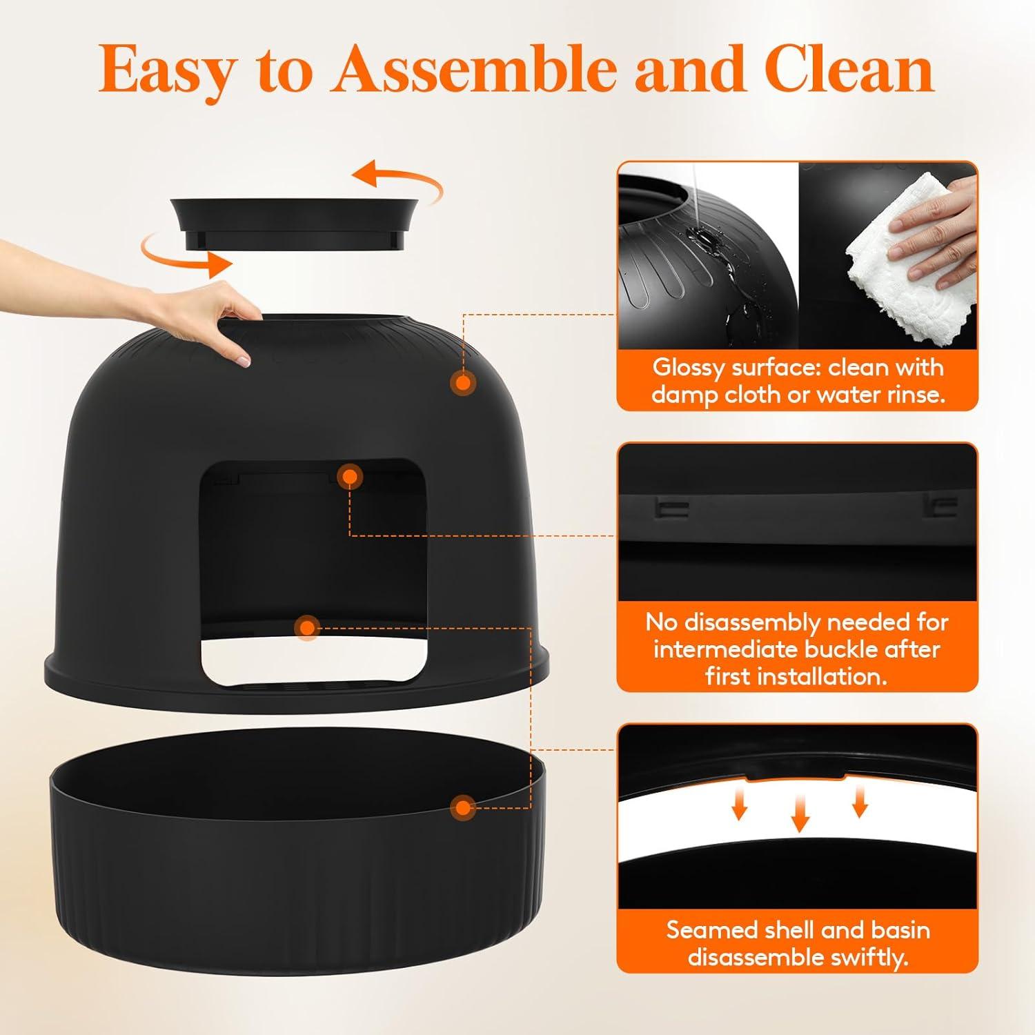 imageLifewit Litter Box Cat with Faux Plant ampamp Scoop Hidden Enclosure Litter Tray with Odor Control ampamp Carbon Filter in Living Room Bedroom Corner BlackBlack