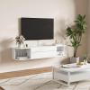 Lifewit Floating TV Stand for up to 50″ TV, Wall Mounted Entertainment Center with Power Outlets and USB Ports, Large Storage Space with Sliding Tabletop, Open Shelves, White(White)