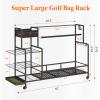 Lifewit Golf Bag Organizer, Golf Bag Stand, Golf Club Holder with Wheels, 4 Removable Hooks, Shoe Racks for Golf Equipment Accessories, Golf Organizers and Storage for Garage, Basement, Shed(Large)