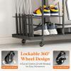 Lifewit Golf Bag Organizer, Golf Bag Stand, Golf Club Holder with Wheels, 4 Removable Hooks, Shoe Racks for Golf Equipment Accessories, Golf Organizers and Storage for Garage, Basement, Shed(Large)