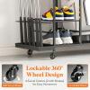 Lifewit Golf Bag Organizer, Golf Bag Stand, Golf Club Holder with Wheels, 4 Removable Hooks, Shoe Racks for Golf Equipment Accessories, Golf Organizers and Storage for Garage, Basement, Shed(Small)