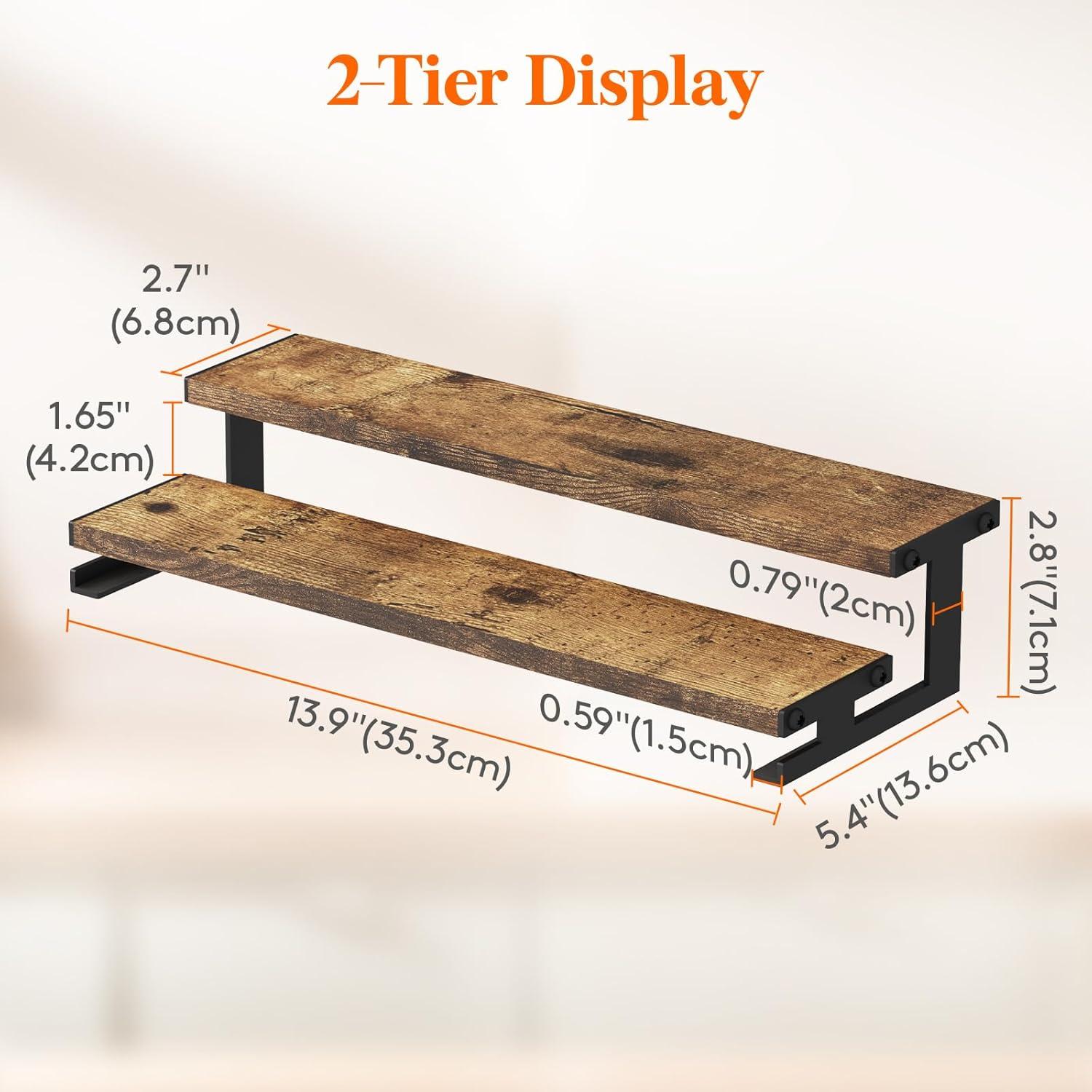 imageLifewit 139 Inch Cologne Organizer for Men 4 Tier Wooden Perfume Stand Display Riser Shelf for Fragrance Aftershave Skincare Makeup for Vanity Bedroom Bathroom Storage Rustic Brown 1 Pcs2