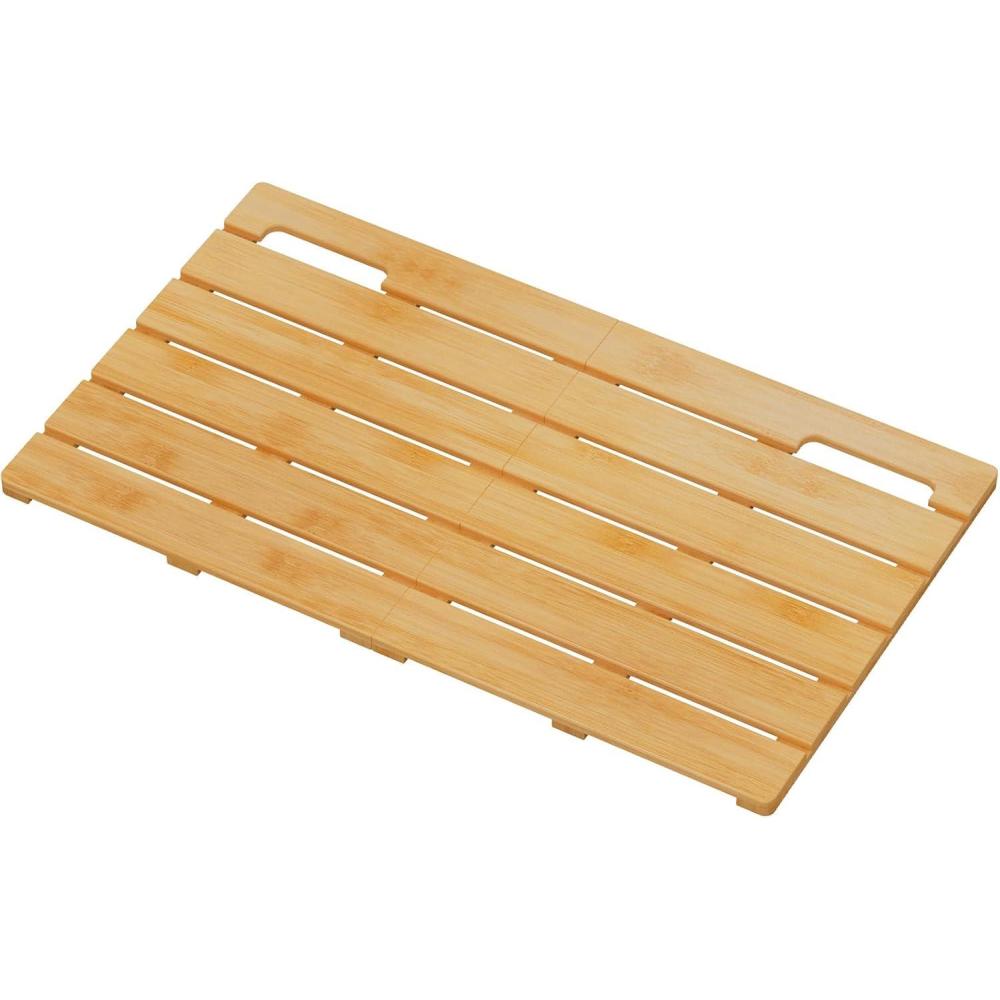 imageLifewit Bamboo Bath Mat for Non Slip 1 Pcs 21x142 inches Foldable Wooden Shower Mat Waterproof Bamboo Floor Mat for Bathroom Sauna Spa Pool Indoor Outdoor Use WoodWood