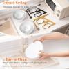 Lifewit 3 Tier Plastic Serving Bowls with Metal Stand, Chips and Dip Serving Tray Set for Entertaining Party, Crack-Proof Serving Platters for Fruit/Salad/Snack/Dessert Appetizer/Candy, Gold(Gold)
