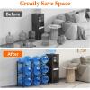 Lifewit 5 Gallon Water Jug Holder, 3 Tier Water Bottle Stand, Heavy Duty Water Dispenser Rack with 3 Slots for Gallon Jugs, Detachable Water Storage Shelf Organizer for Home Living Room Office, Black(9-slot)