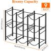 Lifewit 5 Gallon Water Jug Holder, 3 Tier Water Bottle Stand, Heavy Duty Water Dispenser Rack with 3 Slots for Gallon Jugs, Detachable Water Storage Shelf Organizer for Home Living Room Office, Black(9-slot)