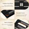 Lifewit Bamboo Bath Mat for Non Slip, 1 Pcs 21×14.2 inches Foldable Wooden Shower Mat, Waterproof Bamboo Floor Mat for Bathroom Sauna Spa Pool Indoor Outdoor Use, Wood(Black)
