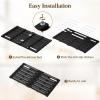 Lifewit Bamboo Bath Mat for Non Slip, 1 Pcs 21×14.2 inches Foldable Wooden Shower Mat, Waterproof Bamboo Floor Mat for Bathroom Sauna Spa Pool Indoor Outdoor Use, Wood(Black)