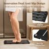 Lifewit Bamboo Bath Mat for Non Slip, 1 Pcs 21×14.2 inches Foldable Wooden Shower Mat, Waterproof Bamboo Floor Mat for Bathroom Sauna Spa Pool Indoor Outdoor Use, Wood(Black)