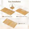 Lifewit Bamboo Bath Mat for Non Slip, 1 Pcs 21×14.2 inches Foldable Wooden Shower Mat, Waterproof Bamboo Floor Mat for Bathroom Sauna Spa Pool Indoor Outdoor Use, Wood(Wood)