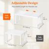 Lifewit Cabinet Shelf Organizer, Expandable From 11.8 to 15.7 inches, Countertop Kitchen Shelves, Plastic Shelf Riser for Pantry Kitchen Storage and Spice Rack, Set of 2, White(3)