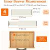 Lifewit Clear Drawer Dividers Adjustable Clothes Drawer Organizers, Expandable Drawer Separators, 5 Pack, 4″ High/11-17 Long(Beige)