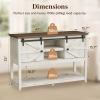Lifewit Farmhouse Entryway Console Table, Adjustable Shelf, Sliding Barn Doors, 47“ x 15.7″ x 32″ Hallway Table with Bottom Open Shelf, for Entrance, Living Room, Foyer, Rustic White
