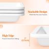 Lifewit Large Plastic Serving Tray Set for Party Supplies, 16/14/12 inch Platters for Serving Food, 3 PCS White Reusable Tray for Veggie, Snack, Fruit, Cookies, Dessert in Kitchen/Pantry Organization(6)