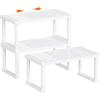 Lifewit Cabinet Shelf Organizer, Expandable From 11.8 to 15.7 inches, Countertop Kitchen Shelves, Plastic Shelf Riser for Pantry Kitchen Storage and Spice Rack, Set of 2, White(3)