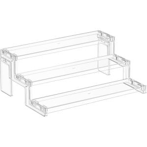 Lifewit 12 Inch Perfume Stand Organizer, 3 Tier Plastic Display Riser for Makeup, Skincare Vanity Storage, Cupcake, Figurine Holder, Bathroom, Bedroom, Room Decor, Clear, 1 Pack