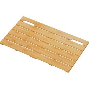 Lifewit Bamboo Bath Mat for Non Slip, 1 Pcs 21×14.2 inches Foldable Wooden Shower Mat, Waterproof Bamboo Floor Mat for Bathroom Sauna Spa Pool Indoor Outdoor Use, Wood(Wood)