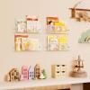 Lifewit Magazine Rack Wall Mounted, 4 Pack 15″ Nursery Bookshelf, Clear Acrylic Kids Floating Shelves Picture Hanging Racks for Baby/Toddler/Children in Bedroom, Living Room Decor(4)