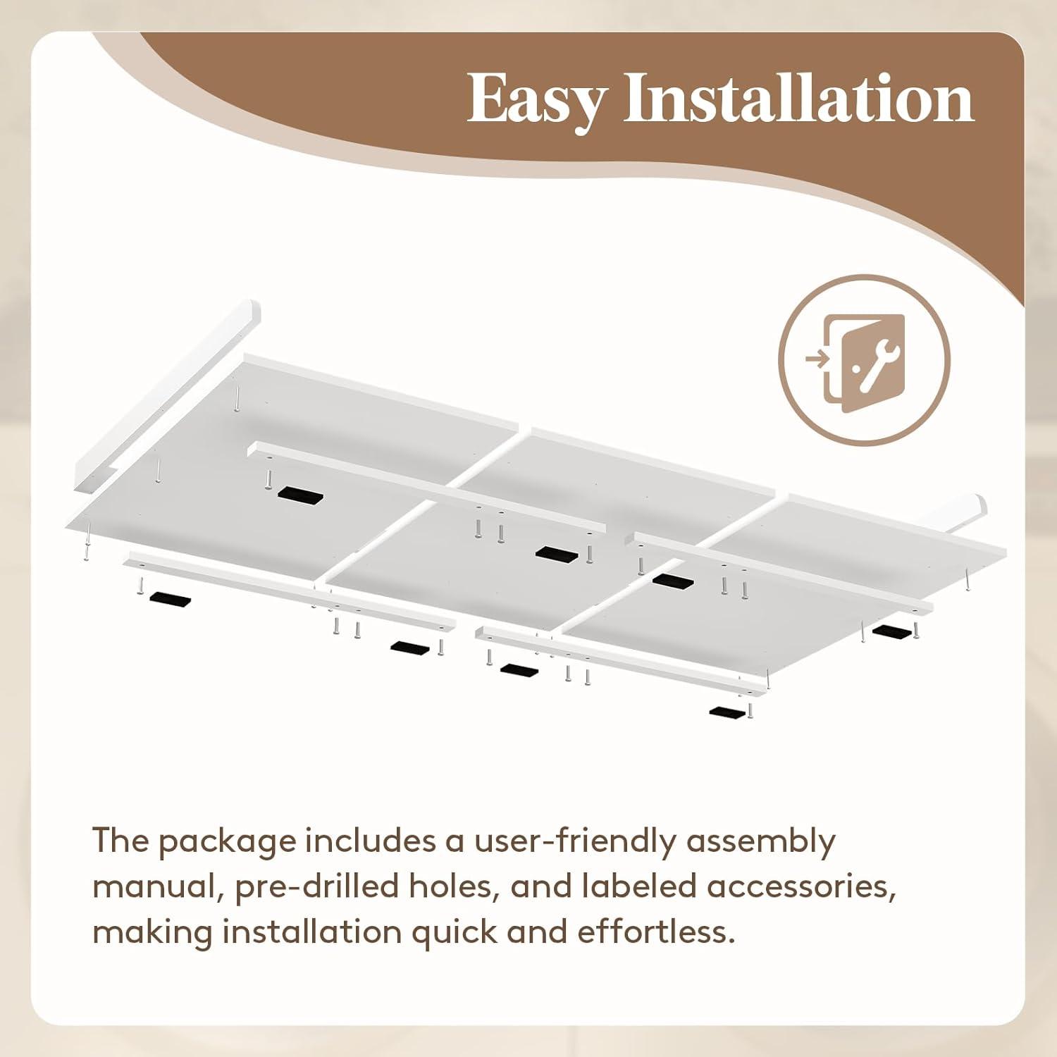 imageLifewit Washer Dryer Countertop Spice Type 54quot Length x 275quot Width Melamine Covers with Edge Rails for The Top Laundry Room Storage and Organization BlackWhite