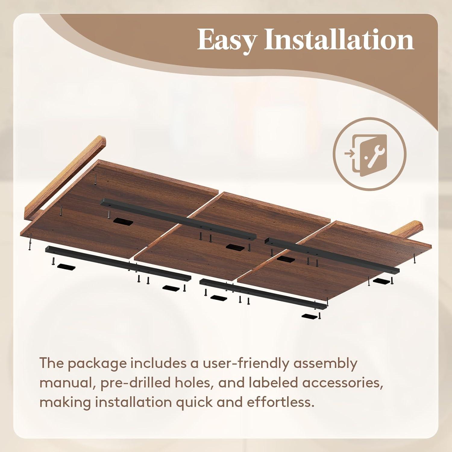 imageLifewit Washer Dryer Countertop Spice Type 54quot Length x 275quot Width Melamine Covers with Edge Rails for The Top Laundry Room Storage and Organization BlackWalnut