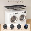 Lifewit Washer Dryer Countertop, Spice Type, 54″ Length x 27.5″ Width Melamine Covers with Edge Rails for The Top, Laundry Room Storage and Organization, Black(Black Marble)