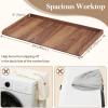 Lifewit Washer Dryer Countertop, Spice Type, 54″ Length x 27.5″ Width Melamine Covers with Edge Rails for The Top, Laundry Room Storage and Organization, Black(Walnut)