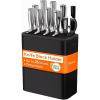 Lifewit Knife Block without Knives, Large Plastic Universal Knife Block Holder with Detachable Slots, Hold Up to 25 Knives, Scissors, and Sharpening Rods, Kitchen Storage Organizer for Counter, Black