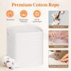 Lifewit 6 Pack Storage Cubes, 11 Inch Cotton Rope Woven Baskets, Foldable Decorative Cube Storage Bins, Hand Storage Box for Organizing Home Organizers with Handles for Shelves, Closet, White & Brown(White)