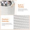 Lifewit 6 Pack Storage Cubes, 11 Inch Cotton Rope Woven Baskets, Foldable Decorative Cube Storage Bins, Hand Storage Box for Organizing Home Organizers with Handles for Shelves, Closet, White & Brown(White)