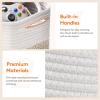 Lifewit 6 Pack Storage Cubes, 11 Inch Cotton Rope Woven Baskets, Foldable Decorative Cube Storage Bins, Hand Storage Box for Organizing Home Organizers with Handles for Shelves, Closet, White & Brown(White & Brown)