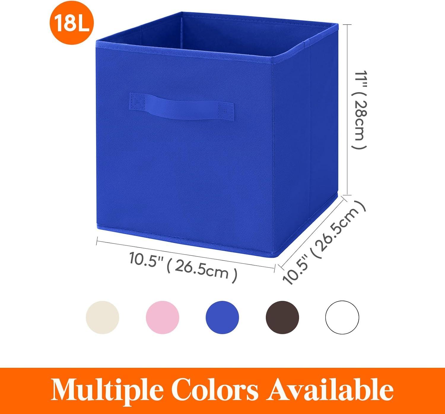 imageLifewit 13 Inch Cube Storage Bins Storage Cubes Foldable Medium Decorative Fabric Storage Baskets for Organizing Home Organizers with Handles for Shelves Closet Set of 8 36L GreyBlue